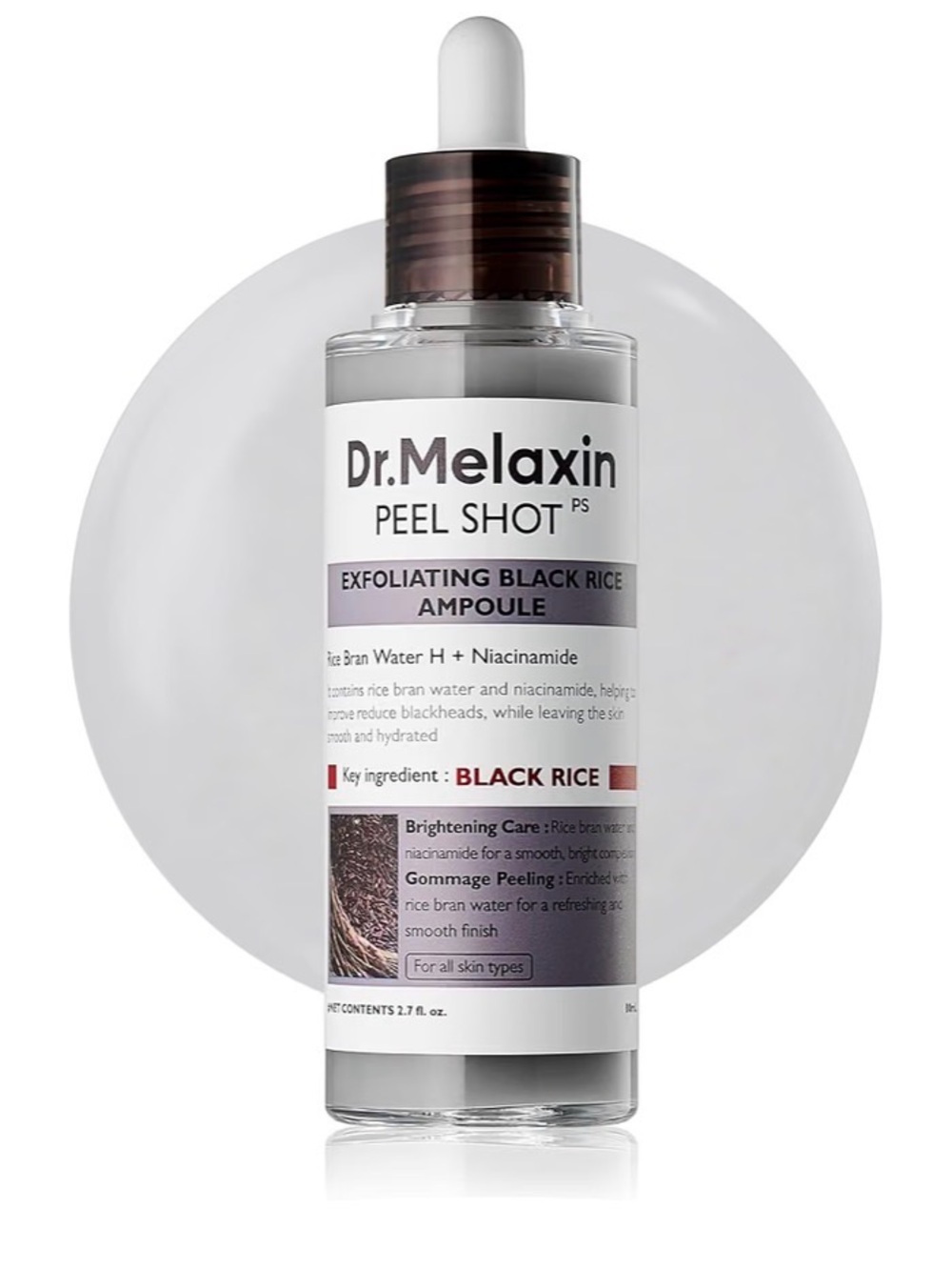 Dr. Melaxin Peel Shot Exfoliant Black Rice Ampoule - NIB